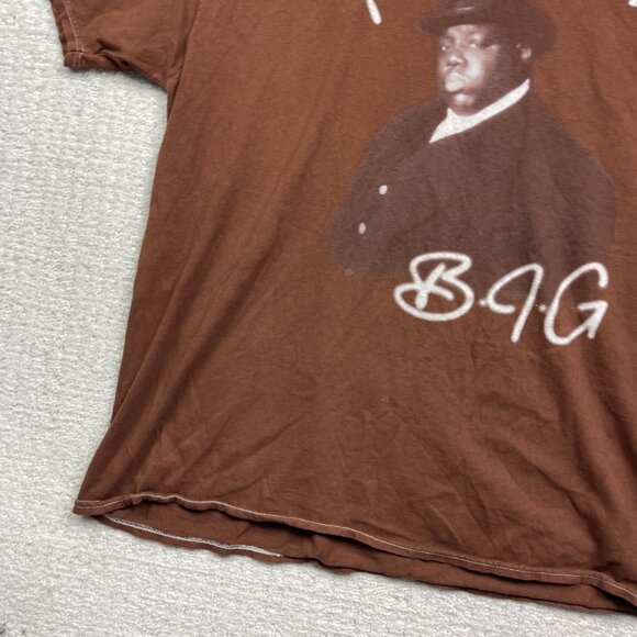 The Notorious BIG FEDORA Biggie Brown Rust Rap Hip Hop T-Shirt Men's Size Large - Picture 6 of 16